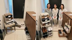 ダイソーだけで完成 服のちょい置きが消える一次置きラックの作り方