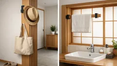 ダイソーの縦横はさめるかもいフックが優秀 110円で玄関も洗面所もすっきり整う