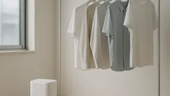 雨の日の部屋干しでハンガーがズレて落ちる問題、ダイソーのクッションゴムで解決