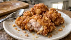 片栗粉を二度づけするだけ。外はカリッと中はジューシーな鶏もも唐揚げ