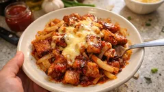 フライパンひとつで手早く完成。豚バラ肉のチーズケチャップ炒め