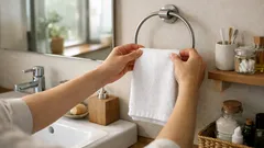 洗面所のタオルがズレない掛け方5ステップ 乾きやすく見た目もすっきり