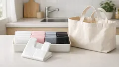 レジ袋の四角折りで収納すっきり 三角折りより使いやすいたたみ方とは