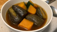 10分で味しみ：なすとかぼちゃのほっこり煮物（落とし蓋で手早く）