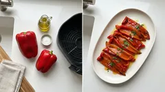 エアフライヤーで赤パプリカを香ばしく—皮がするっとむけるローストの作り方