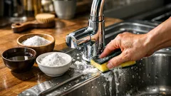 シンクの白いくすみを家にあるもので落とす方法 水アカ掃除は酸と重曹の使い分けがコツ