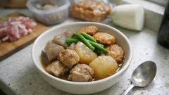 味しみ大根が主役。豚肉とさつま揚げで作る、ほっとする煮物