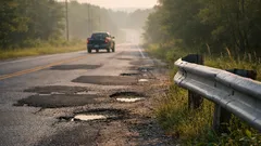 BR-364で横転事故 夕方の一瞬が示した路面の穴と補修の限界